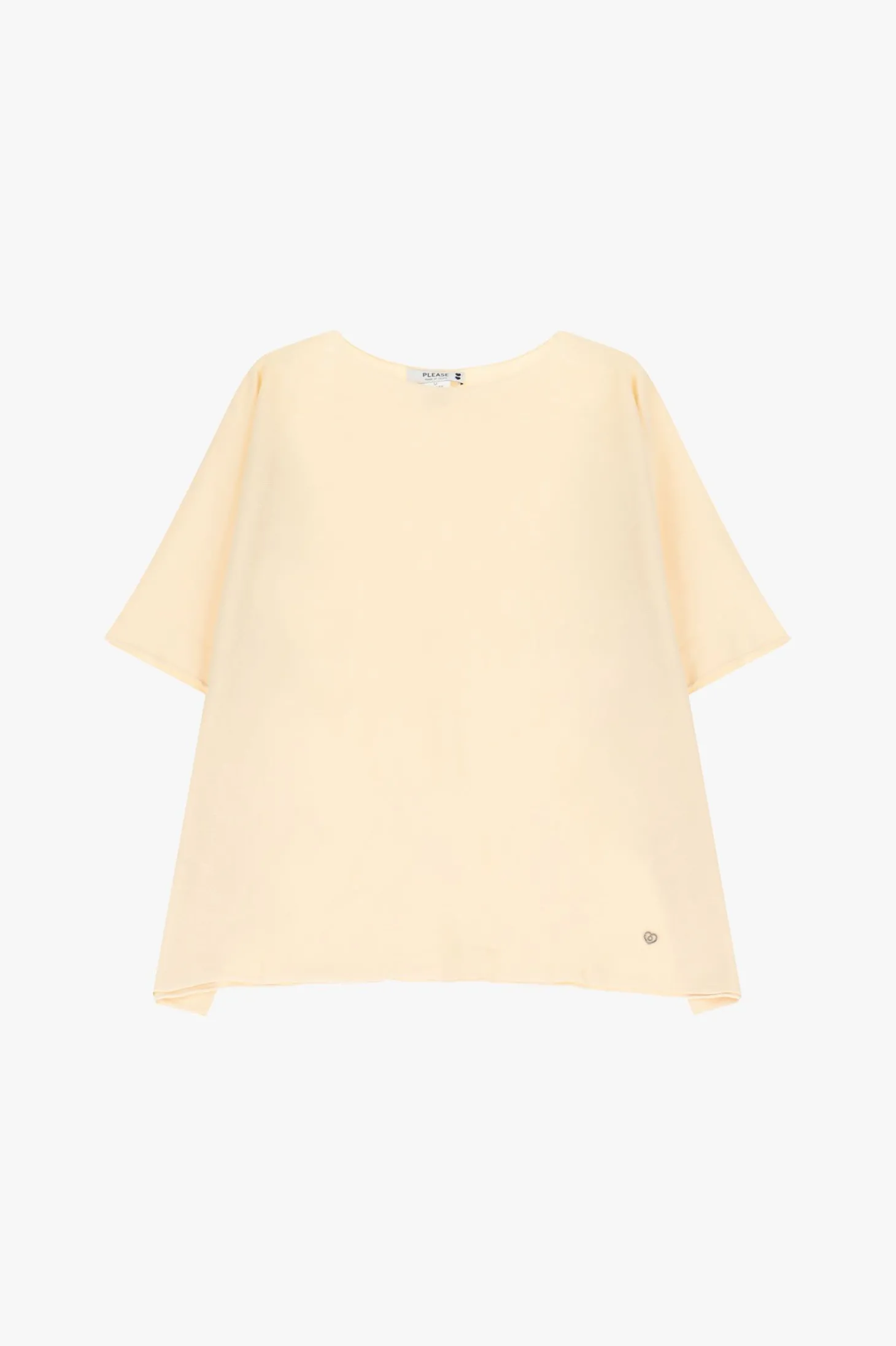 Jersey oversize liso con manga corta con vuelta