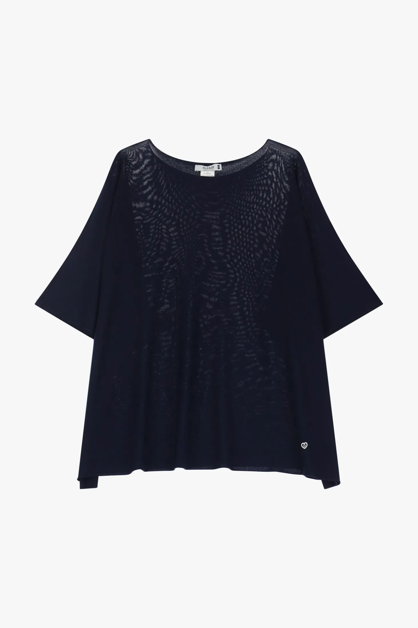 Jersey oversize liso con manga corta con vuelta