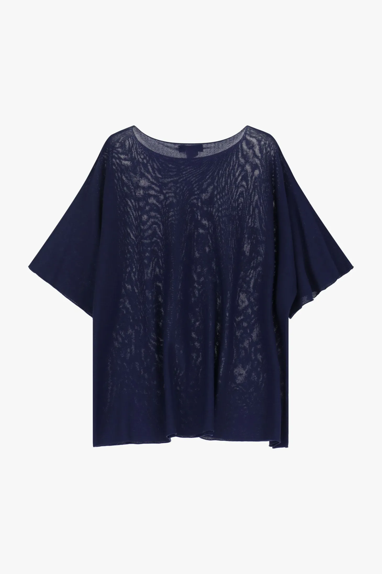 Jersey oversize liso con manga corta con vuelta