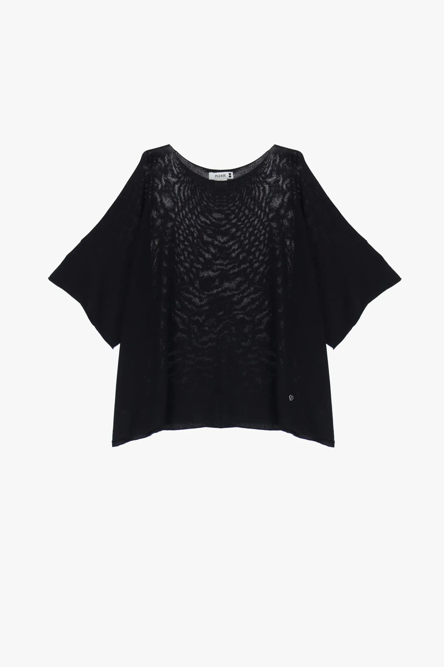 Jersey oversize liso con manga corta con vuelta