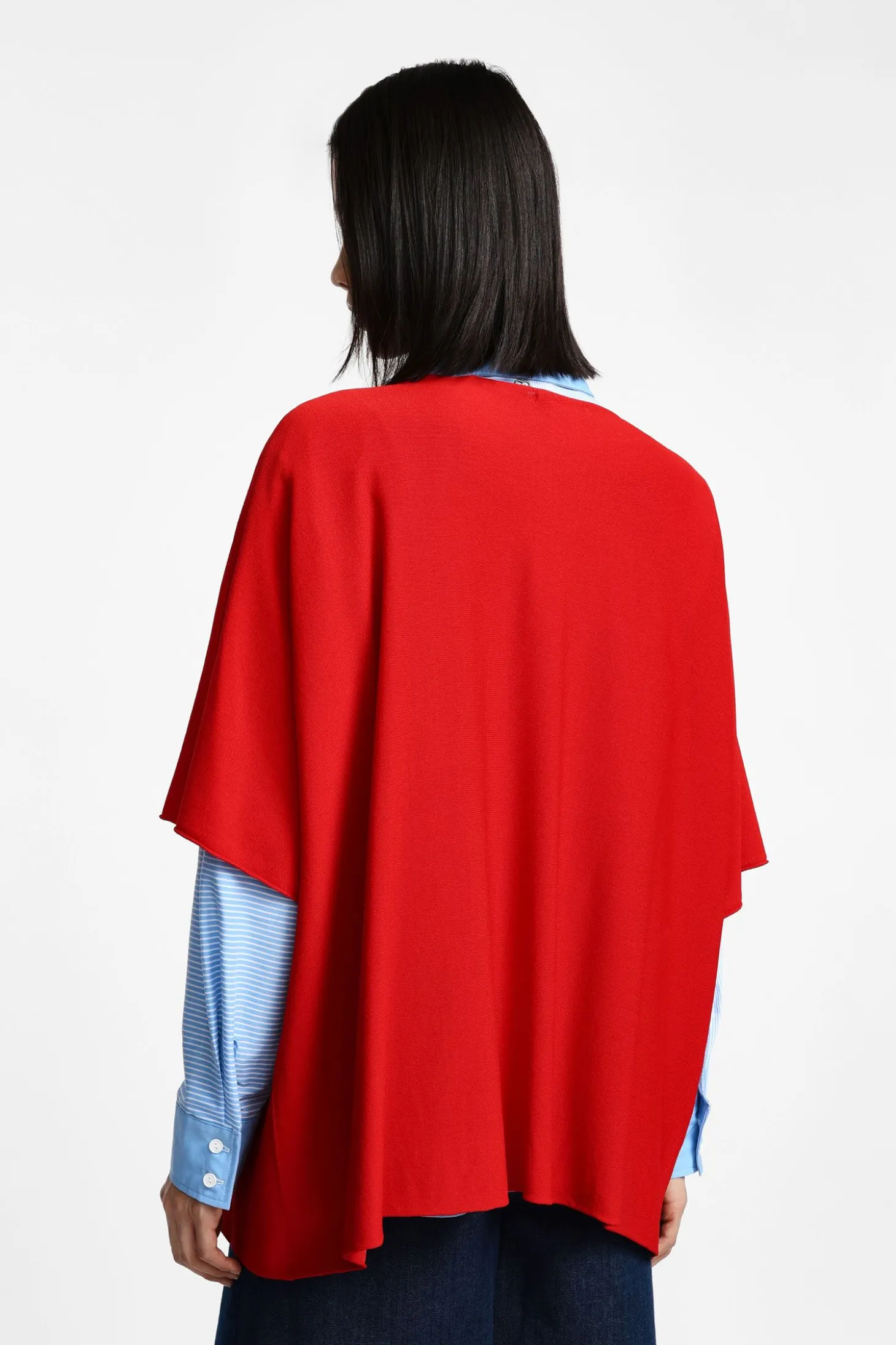 Jersey oversize liso con manga corta con vuelta
