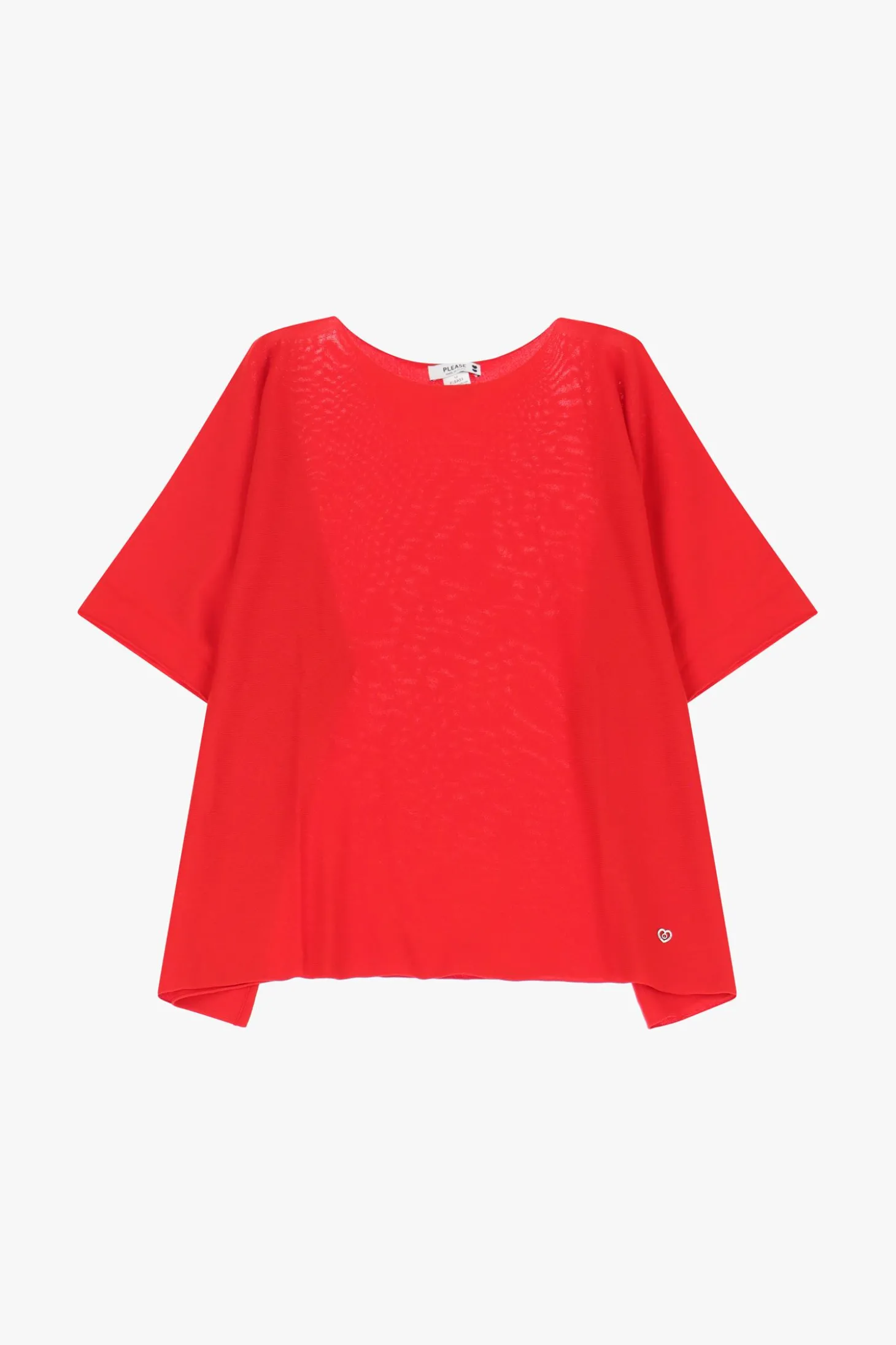 Jersey oversize liso con manga corta con vuelta