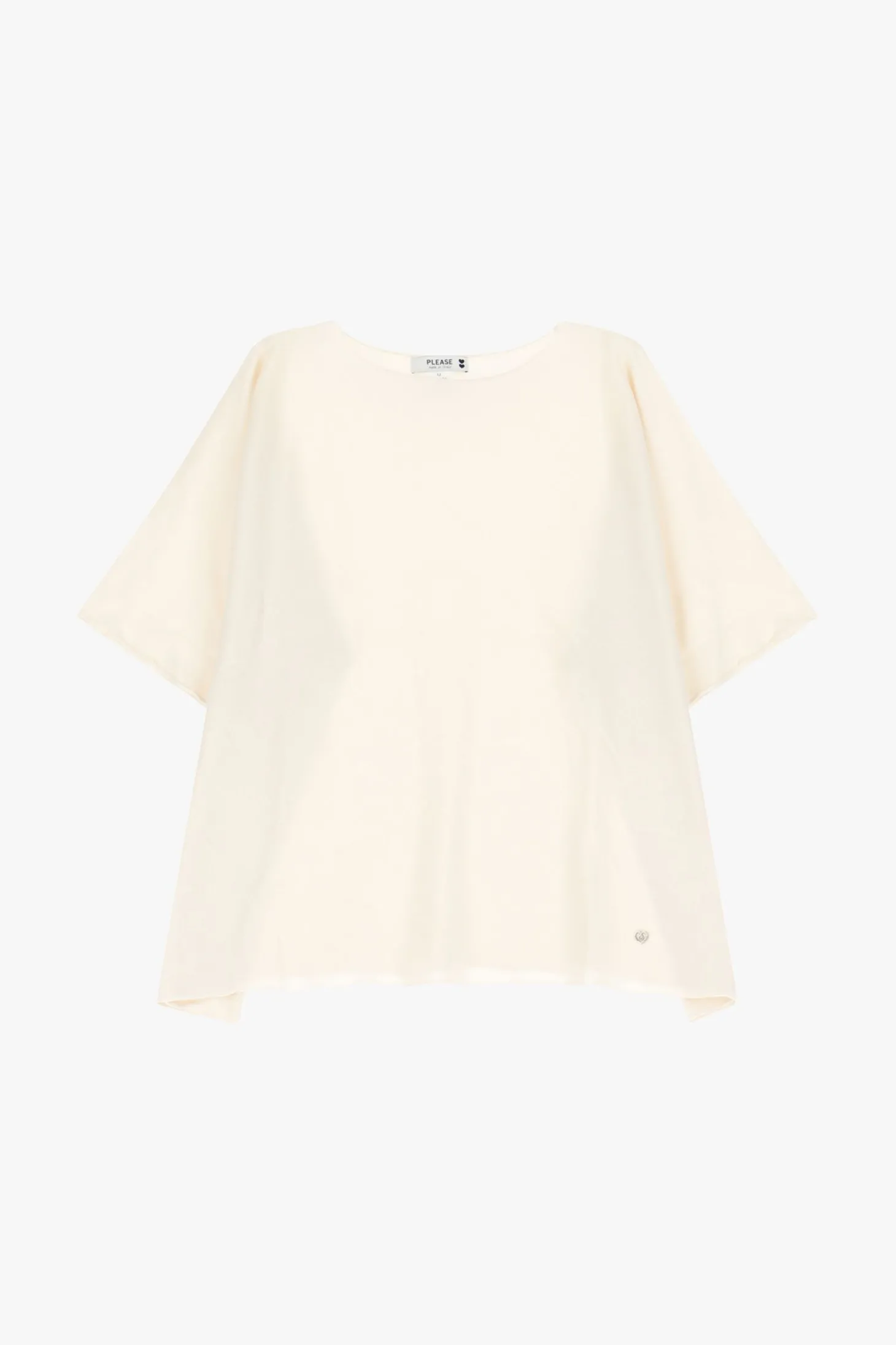 Jersey oversize liso con manga corta con vuelta