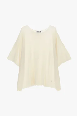 Jersey oversize liso con manga corta con vuelta