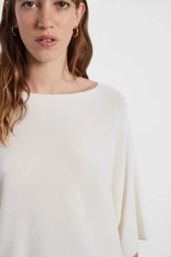 Jersey oversize liso con manga corta con vuelta
