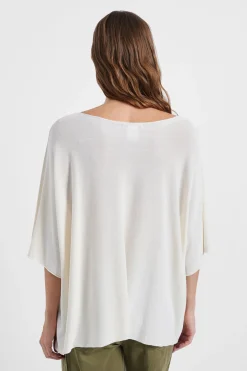 Jersey oversize liso con manga corta con vuelta