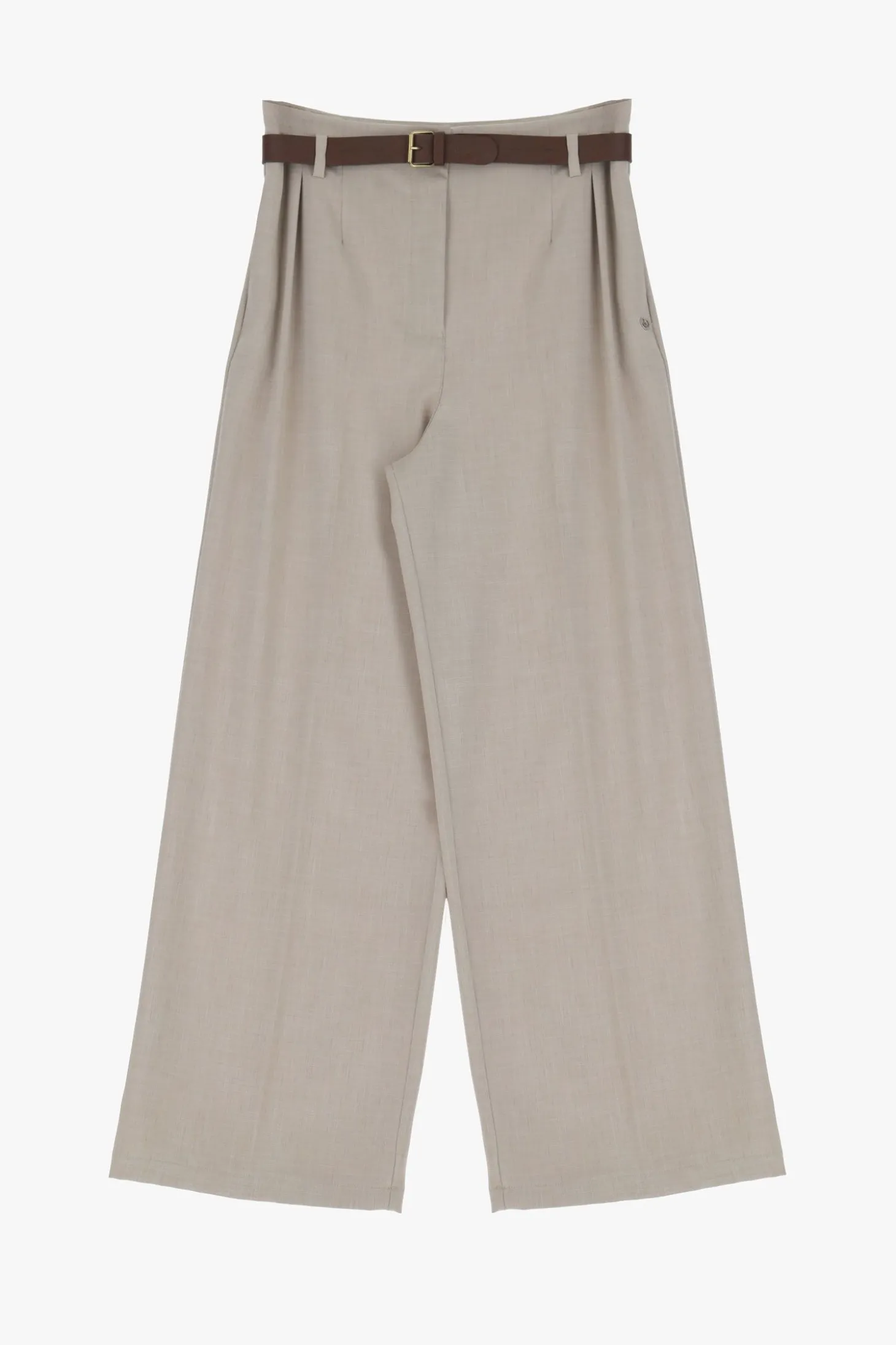 Pantalones anchos con cinturón