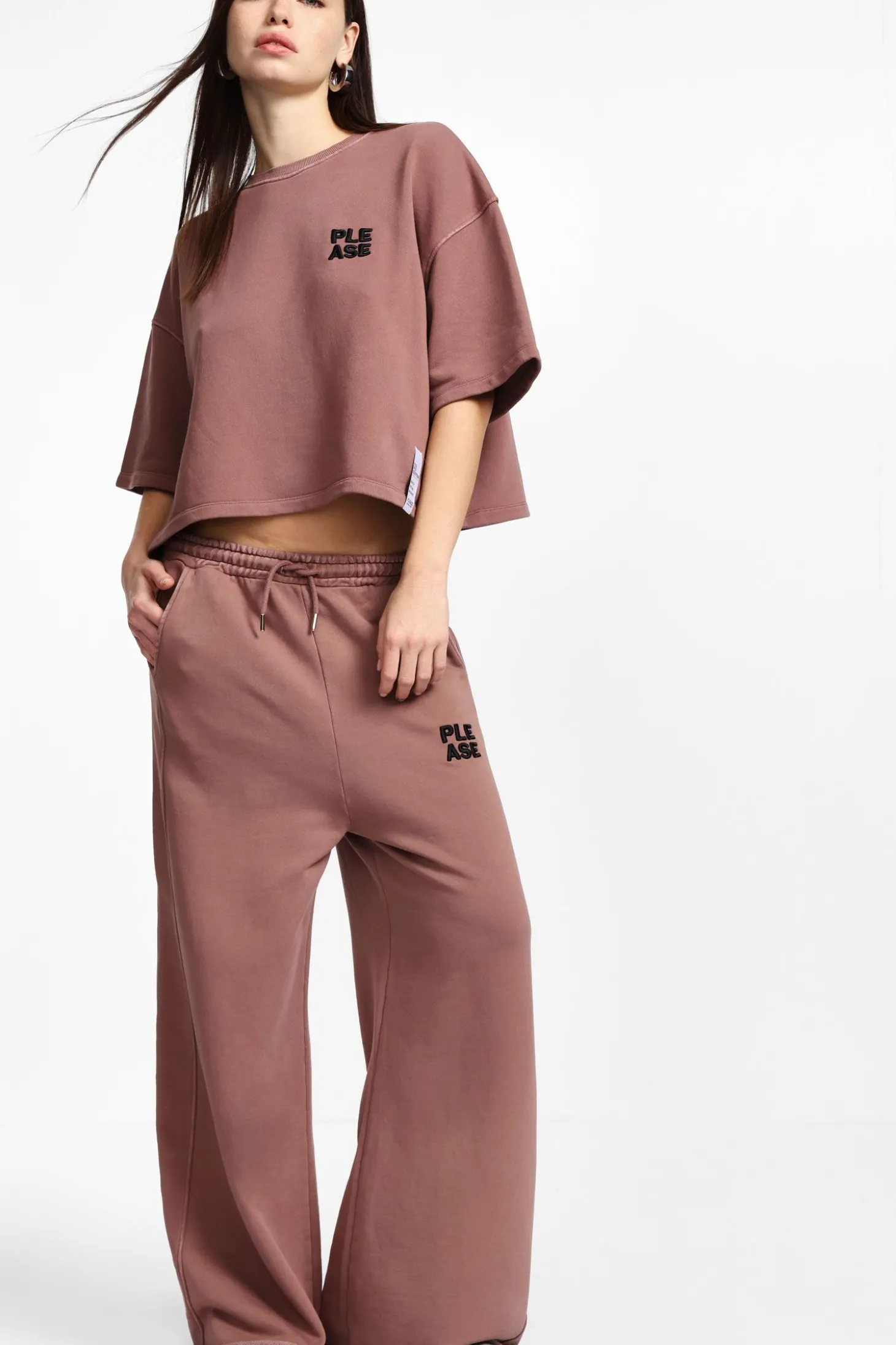 Pantalones anchos con cordón ajustable