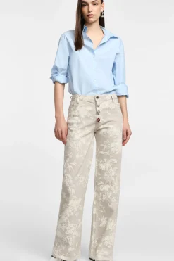Pantalones anchos con estampado floral