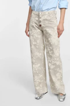 Pantalones anchos con estampado floral