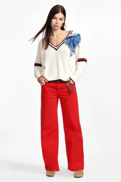Pantalones anchos de tiro medio