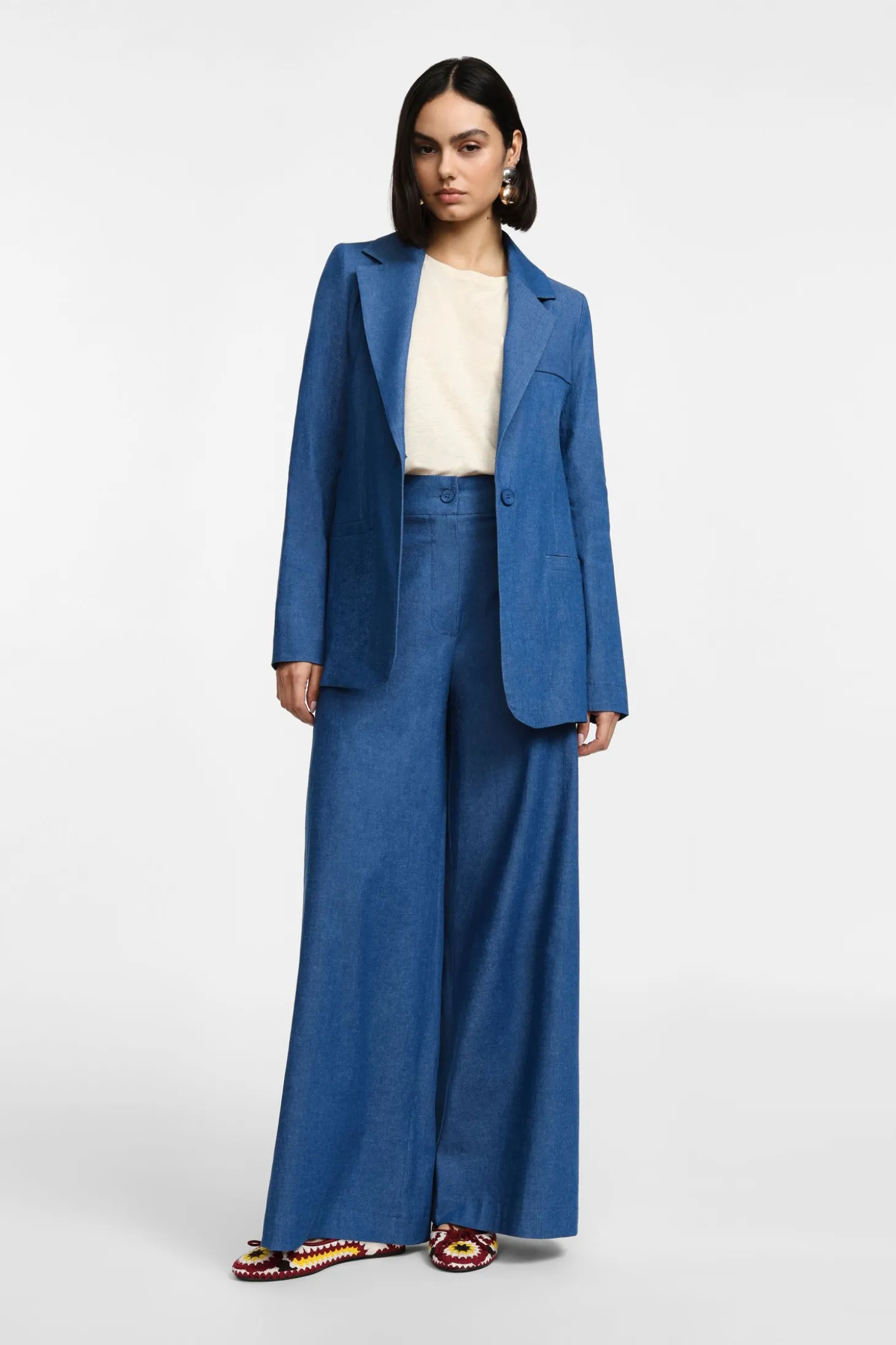 Pantalones anchos efecto vaquero