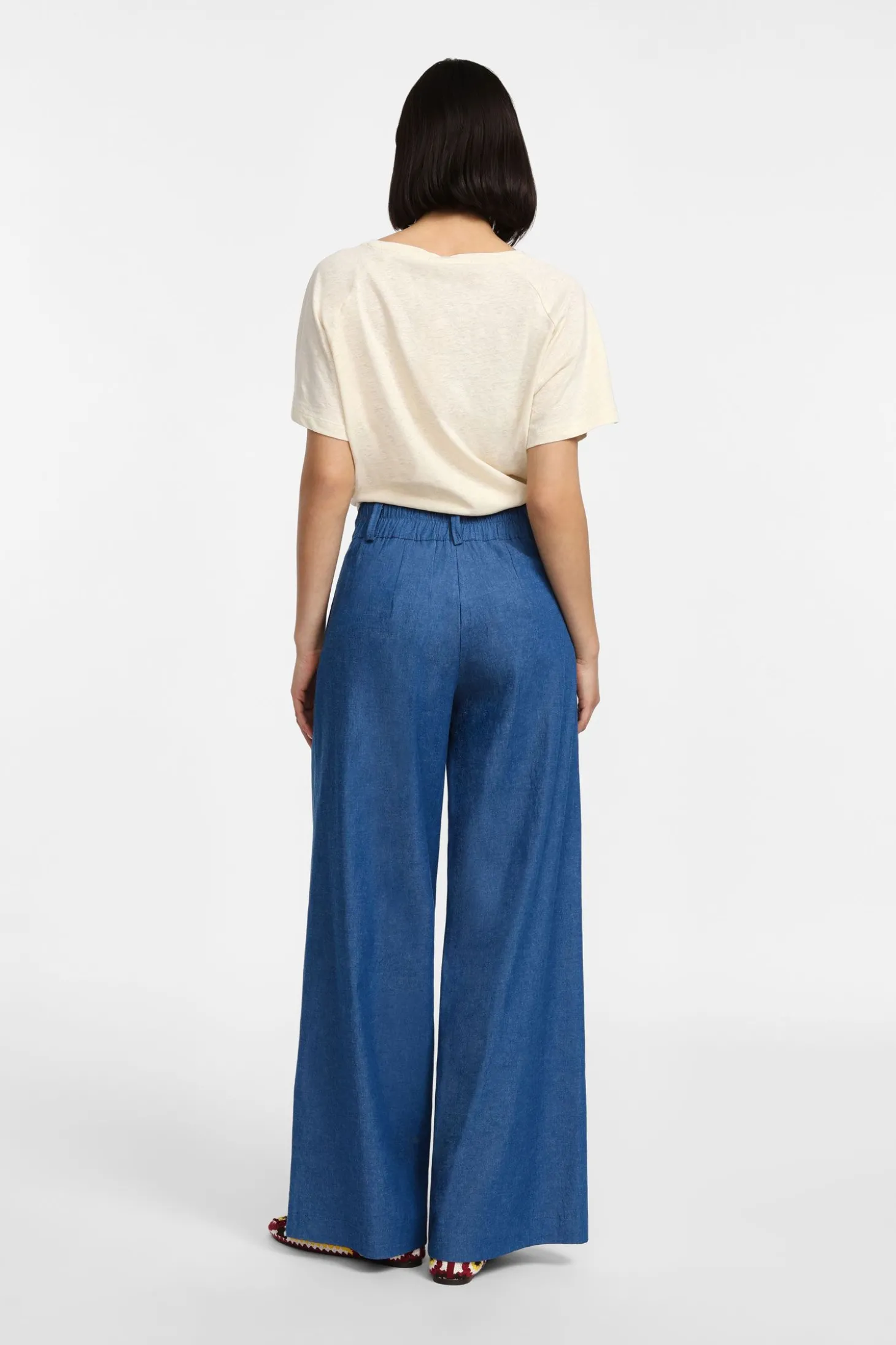 Pantalones anchos efecto vaquero