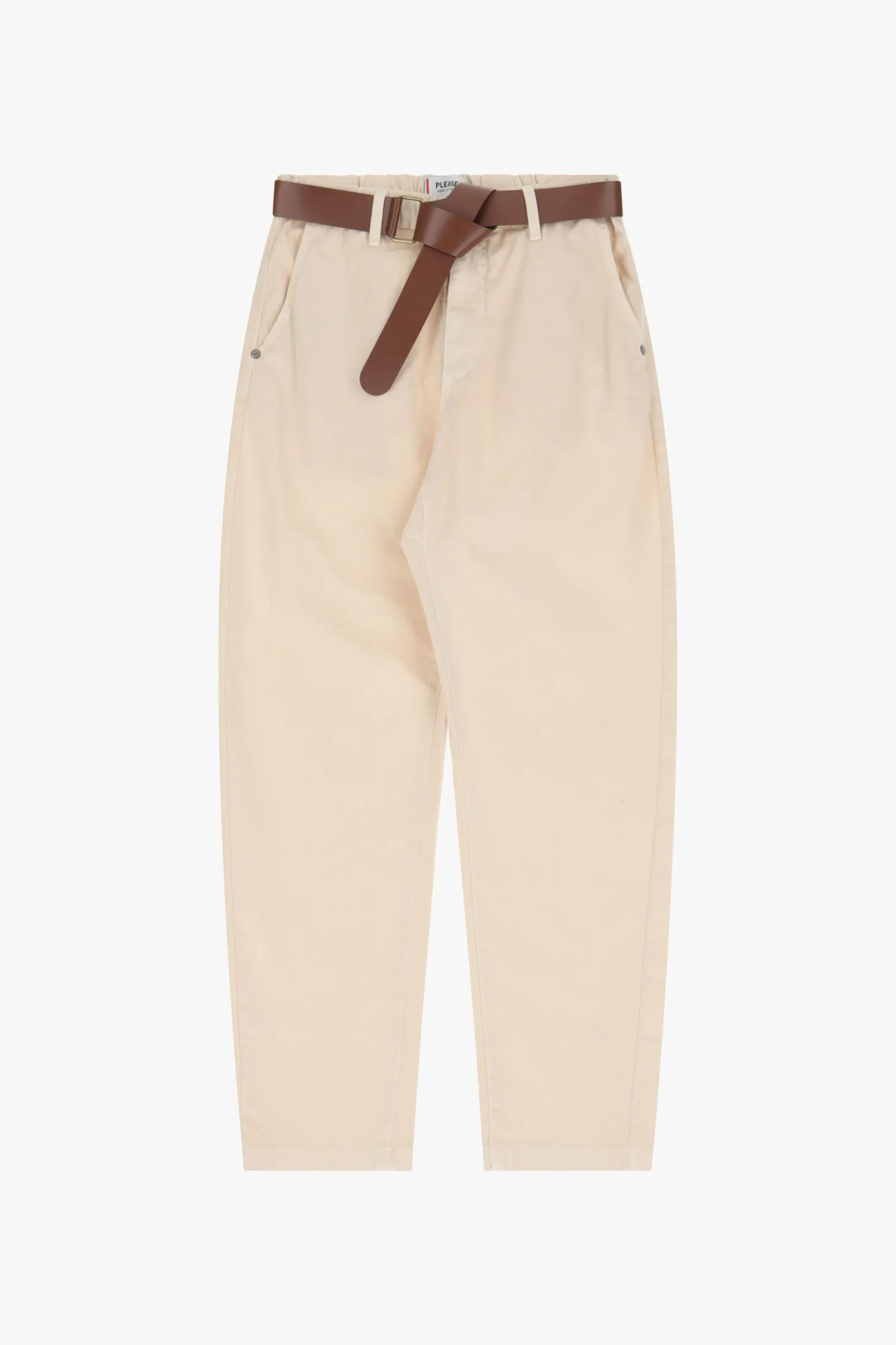 Pantalones chino de cintura alta con cinturón