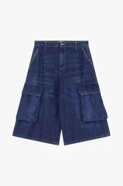Pantalones cortos vaqueros a la rodilla con bolsillos