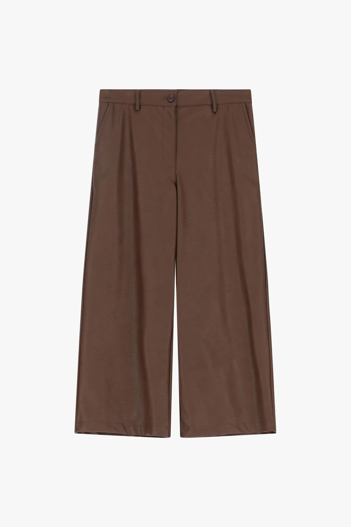 Pantalones de cuero sintético pierna ancha