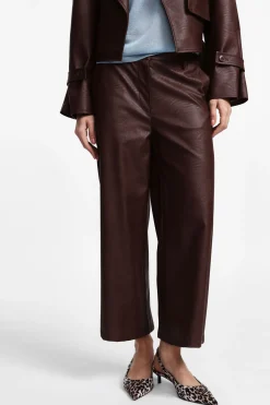 Pantalones de cuero sintético pierna ancha