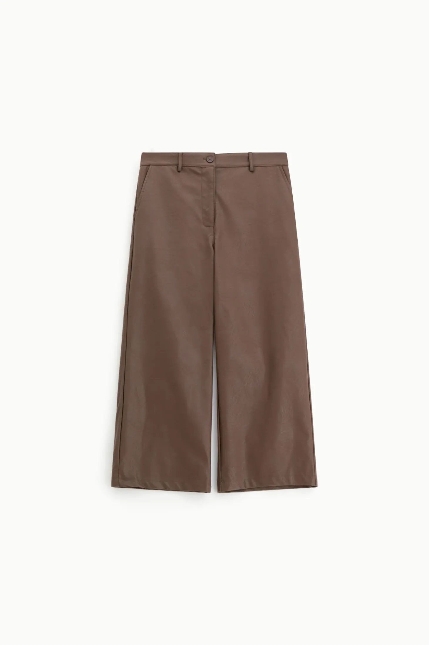Pantalones de cuero sintético pierna ancha