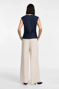 Pantalones de pierna ancha alta