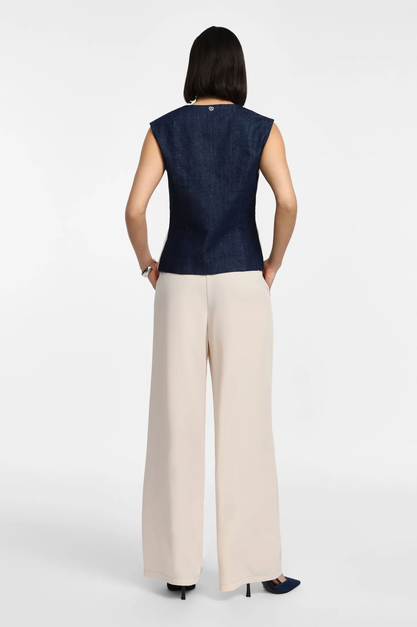 Pantalones de pierna ancha alta