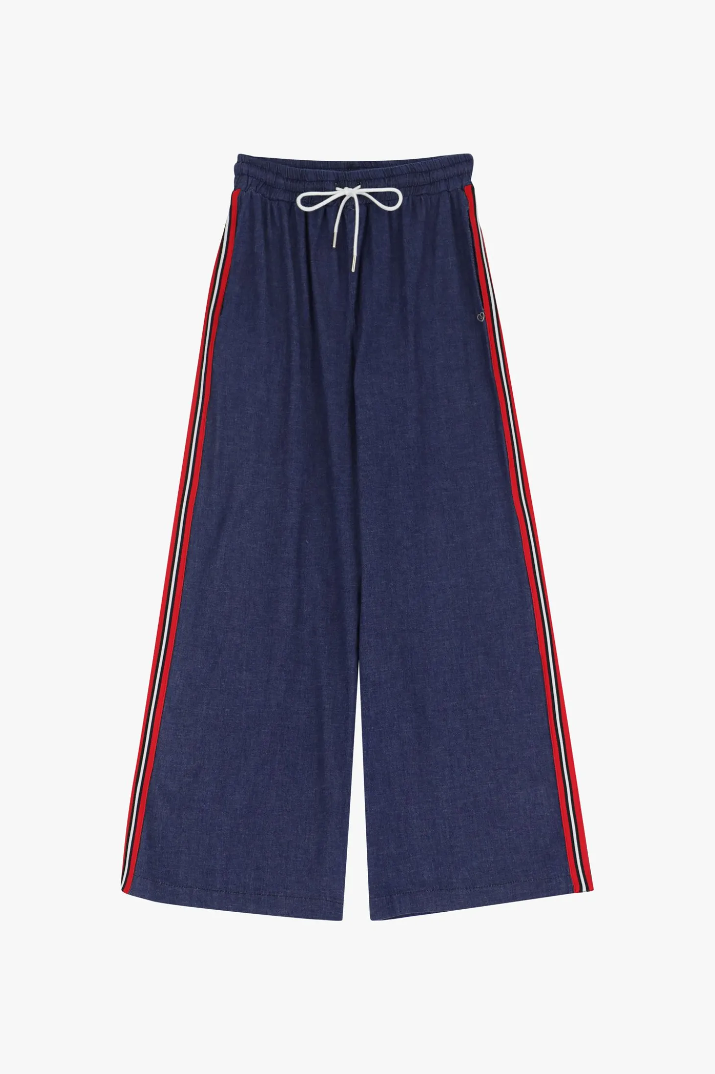 Pantalones palazzo con rayas laterales