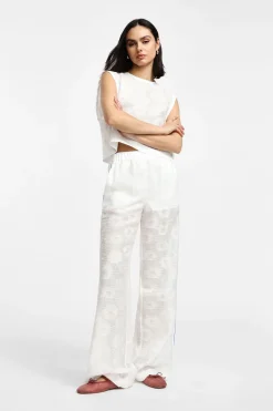Pantalones palazzo de encaje con culotte