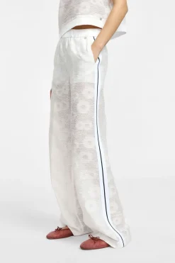 Pantalones palazzo de encaje con culotte