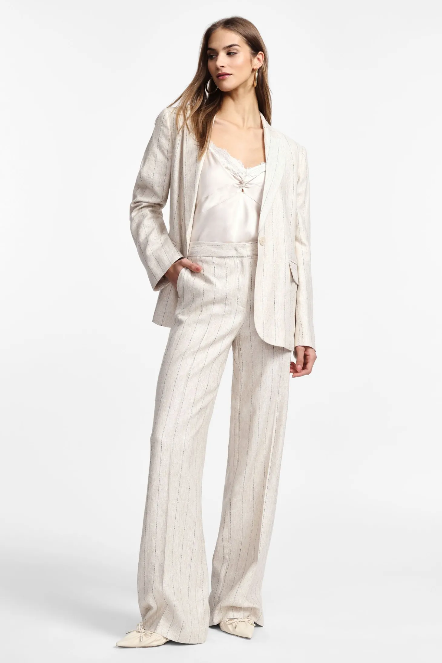 Pantalones palazzo de rayas casuales