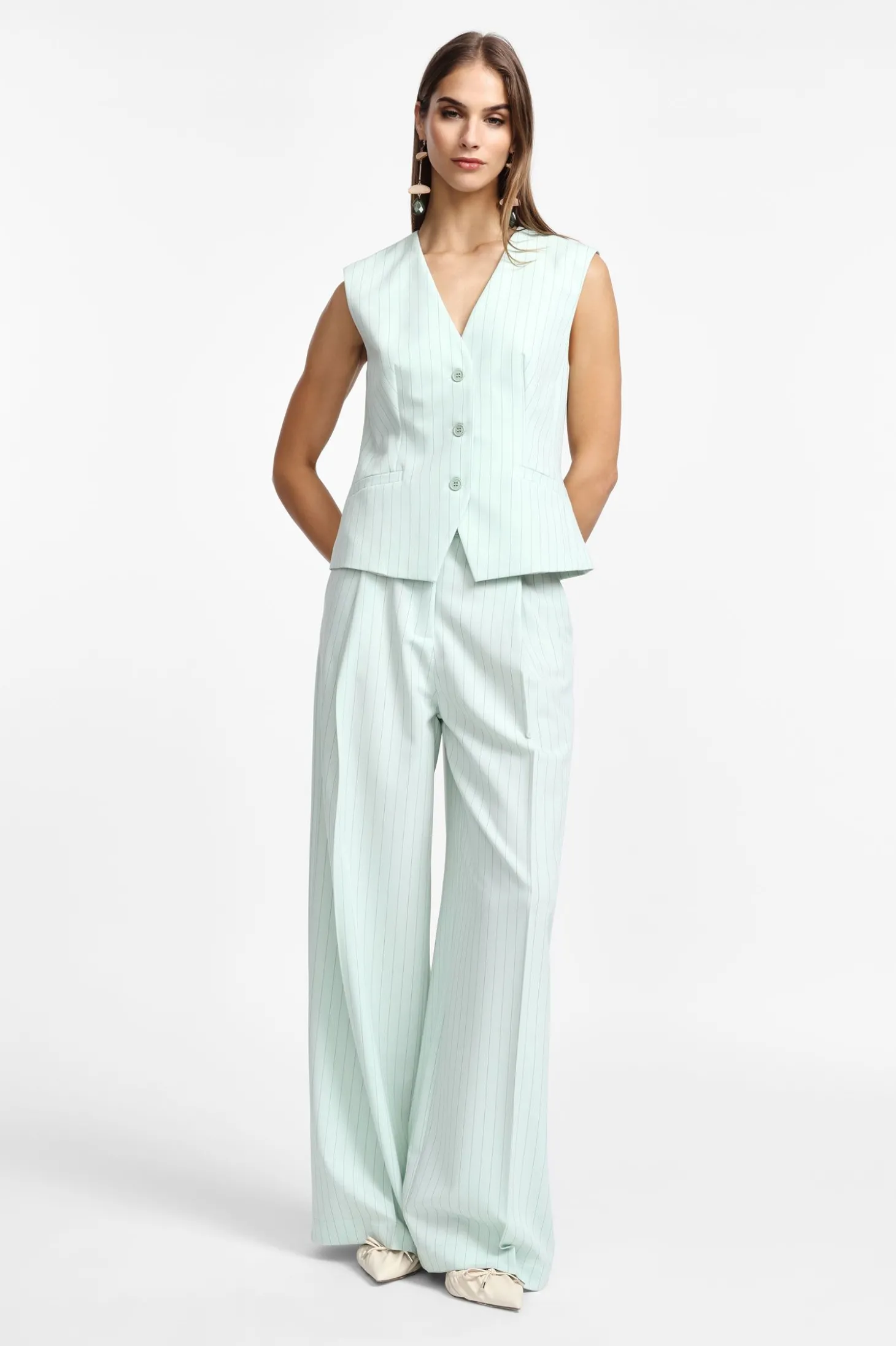 Pantalones palazzo de rayas