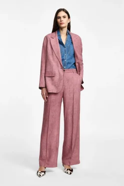 Pantalones palazzo efecto suede de talle alto