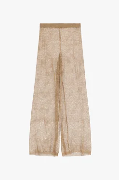 Pantalones perforados de pierna ancha