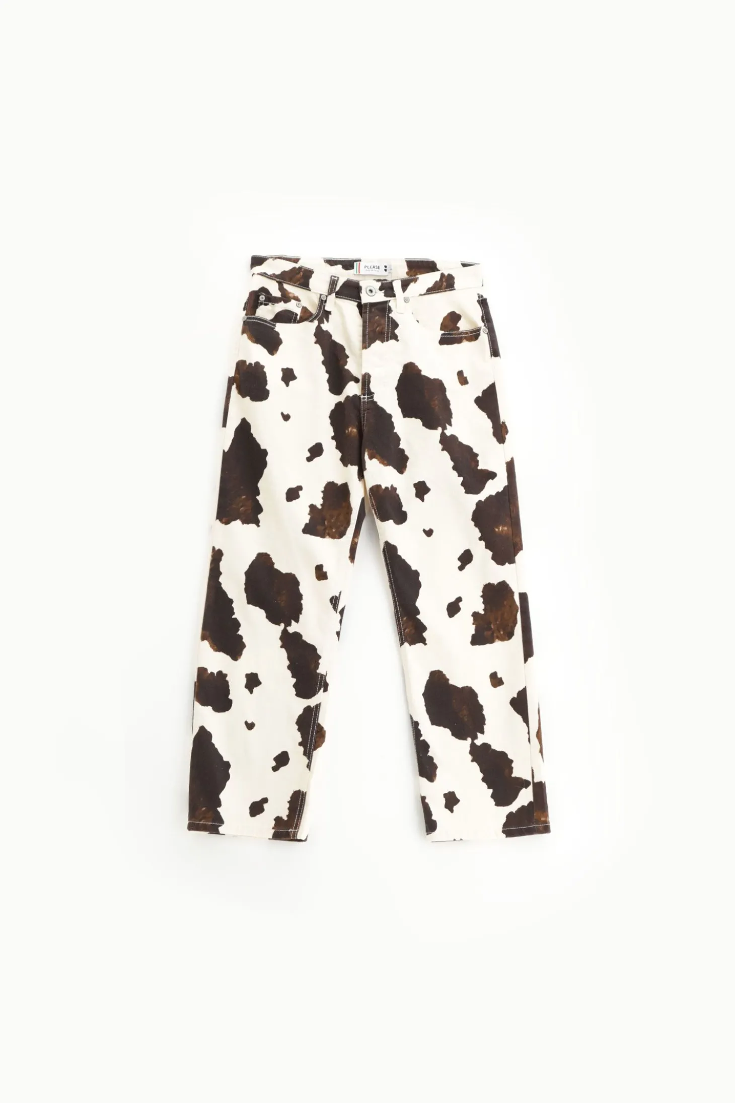Pantalones rectos con estampado animal