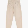 Pantalones rectos con rayas y detalles