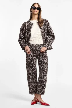 Pantalones straight con estampado animal