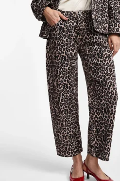 Pantalones straight con estampado animal