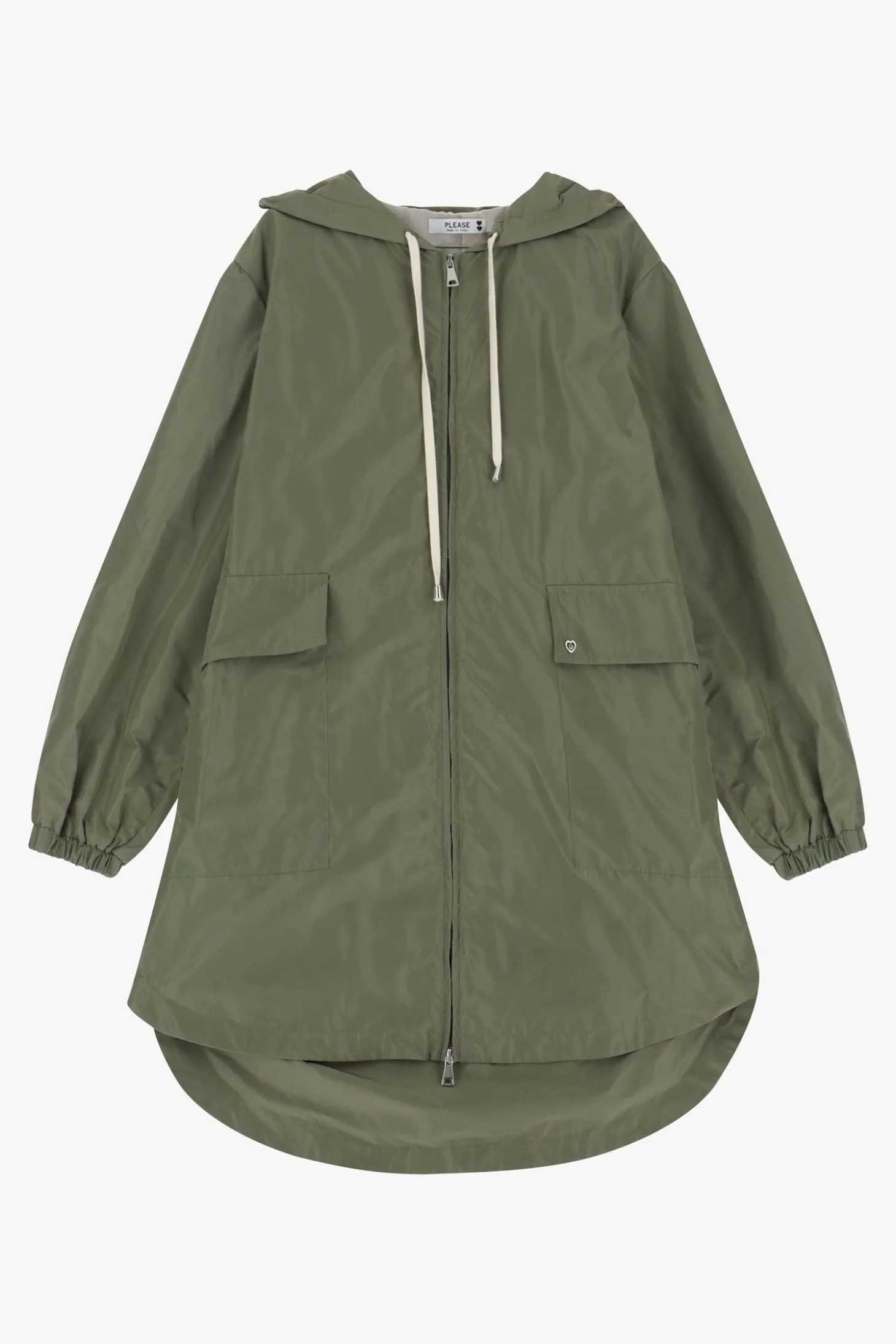 Parka con capucha y cremallera