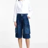 Shorts cargo hasta la rodilla con bolsillos