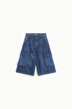 Shorts cargo hasta la rodilla con bolsillos