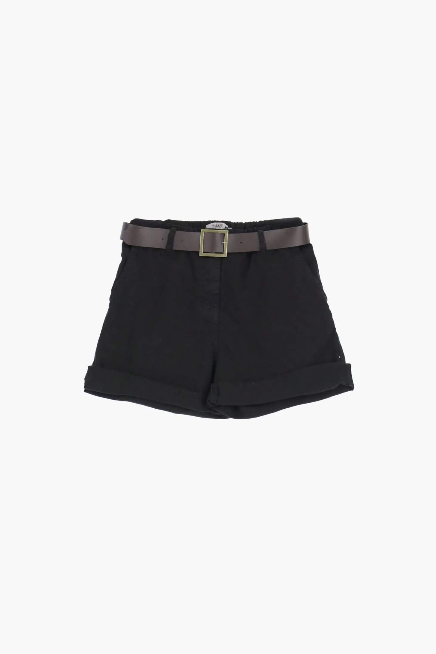 Shorts con cinturón y bolsillos verticales