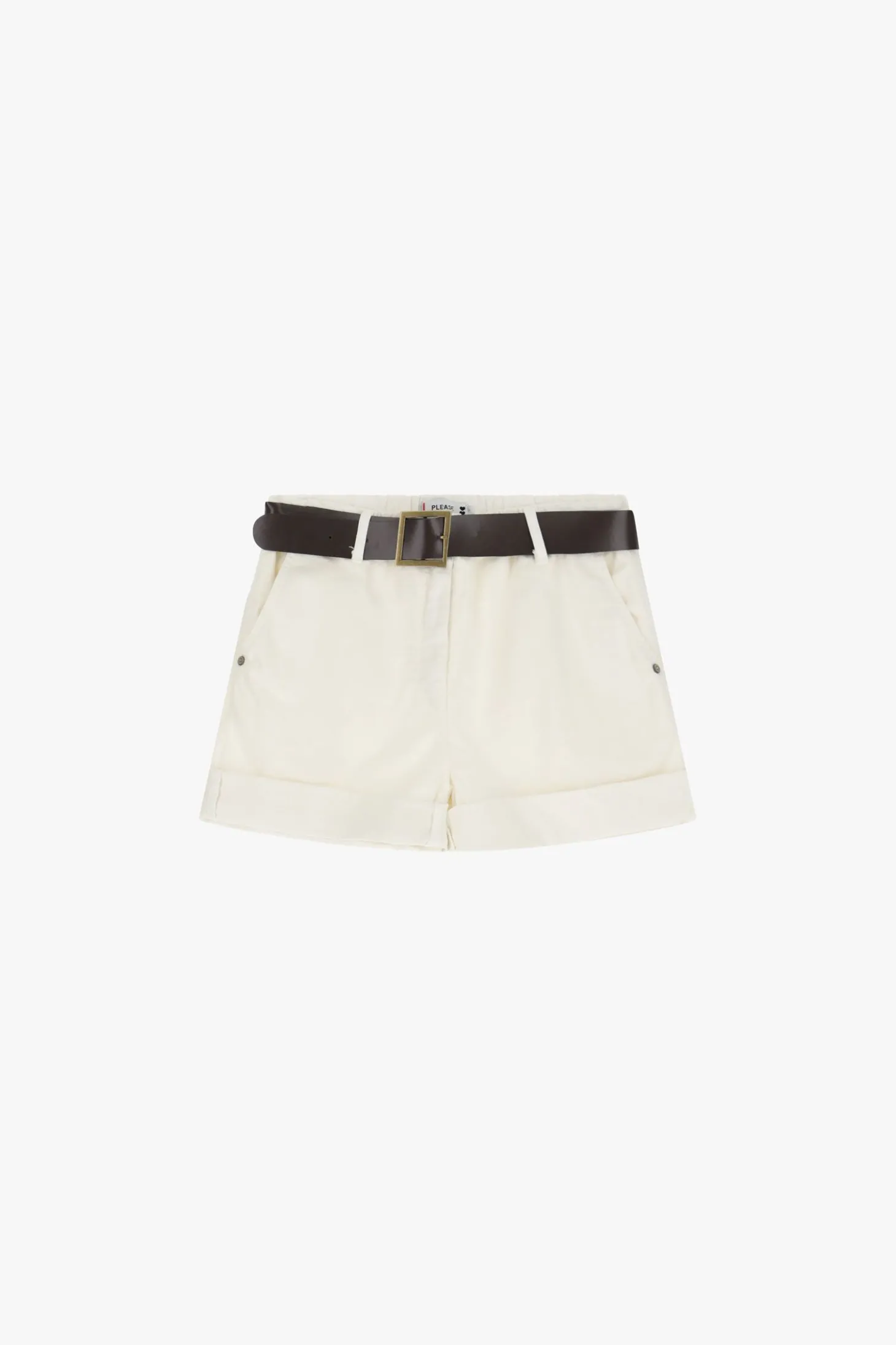 Shorts con cinturón y bolsillos verticales