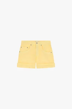 Shorts de color liso con dobladillo
