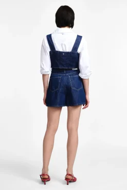 Shorts de denim con cintura alta y bolsillos