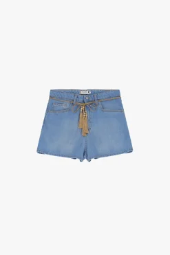 Shorts regulares con cordón y borlas