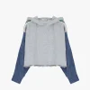 Sudadera con capucha y mangas vaqueras