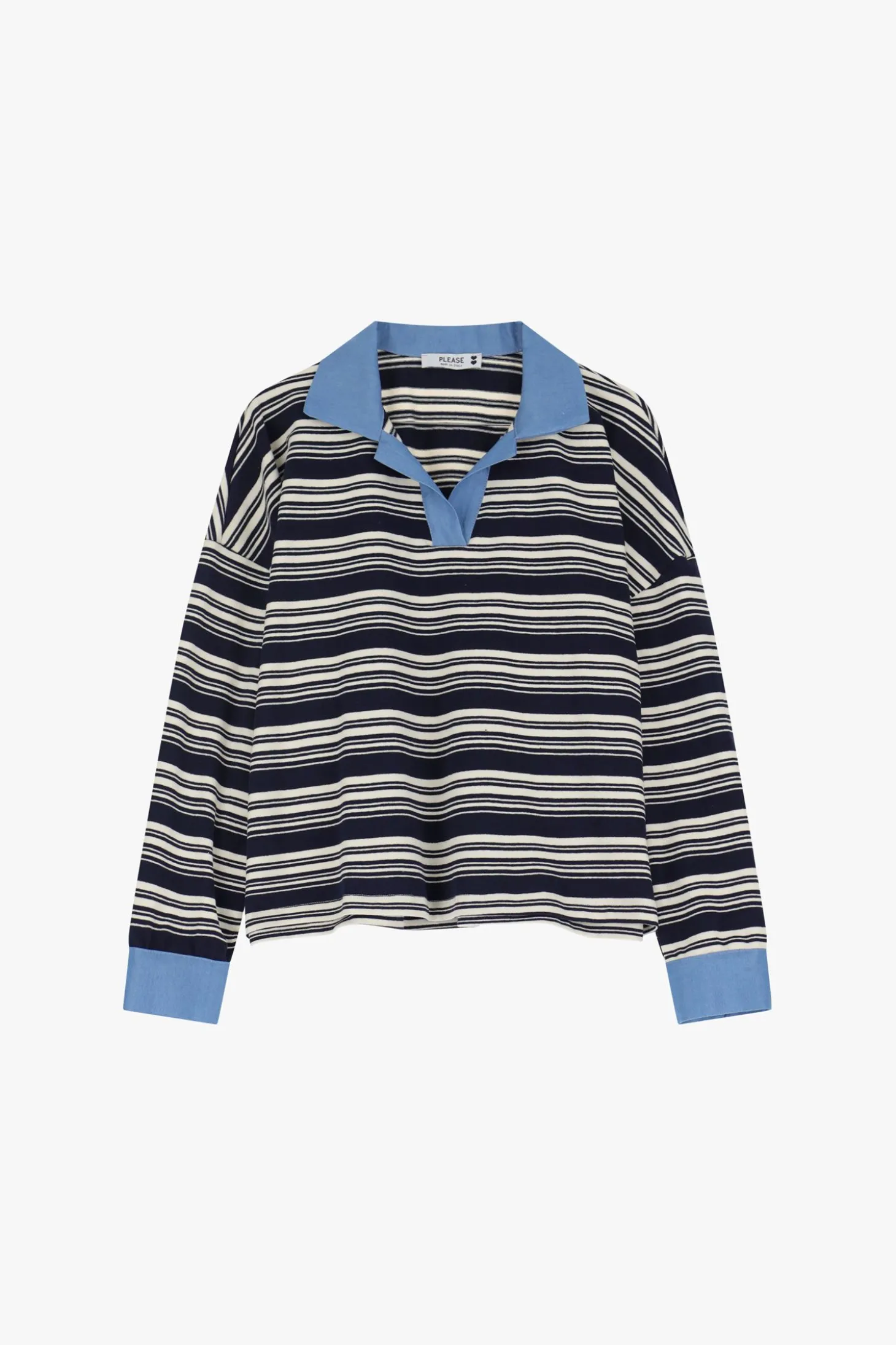Suéter de rayas cuello polo