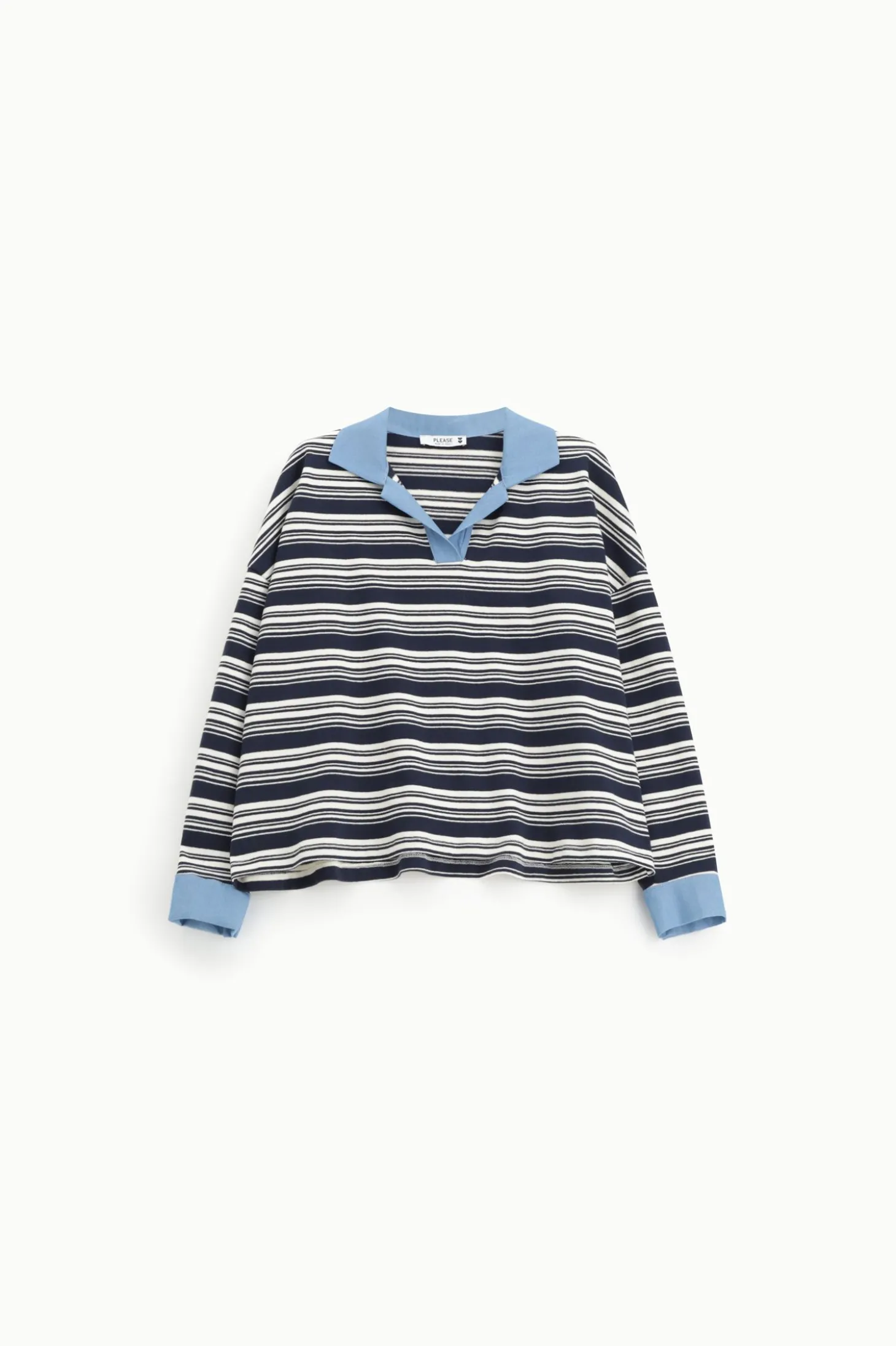 Suéter de rayas cuello polo
