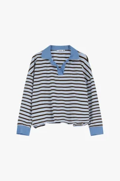 Suéter de rayas cuello polo