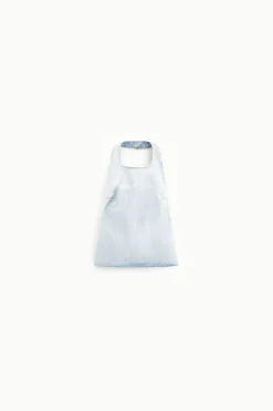 Top halter de denim sin espalda