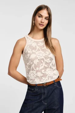 Top sin mangas con estampado floral
