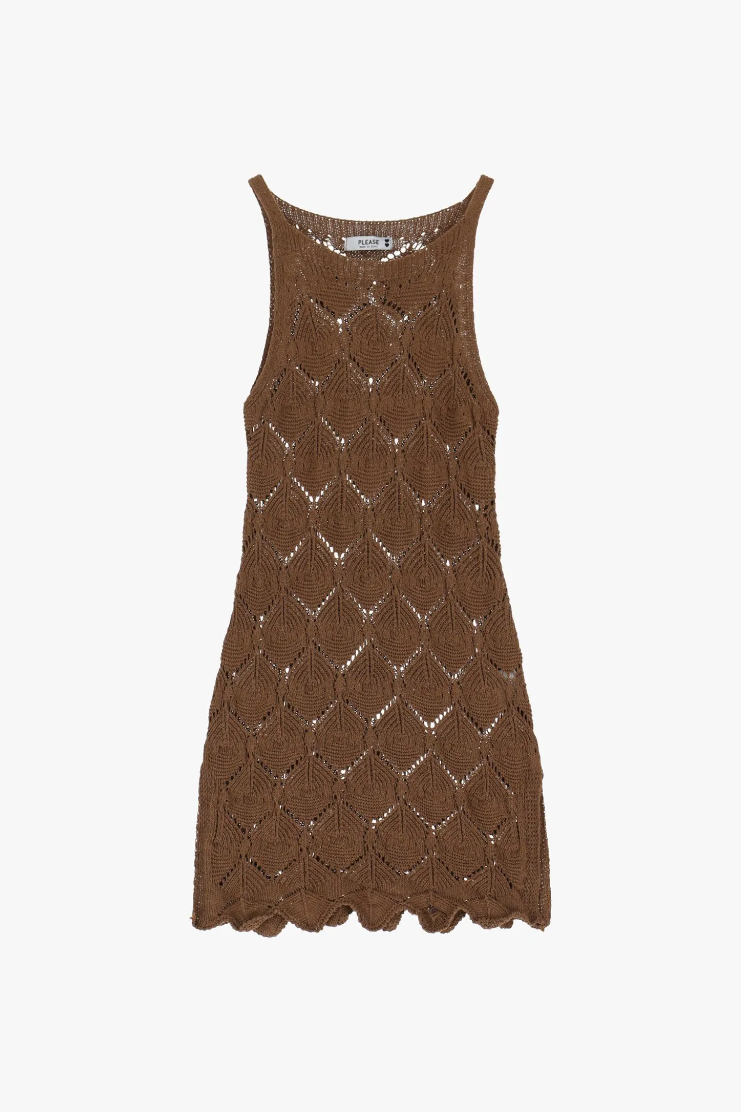 Vestido corto con diseño calado